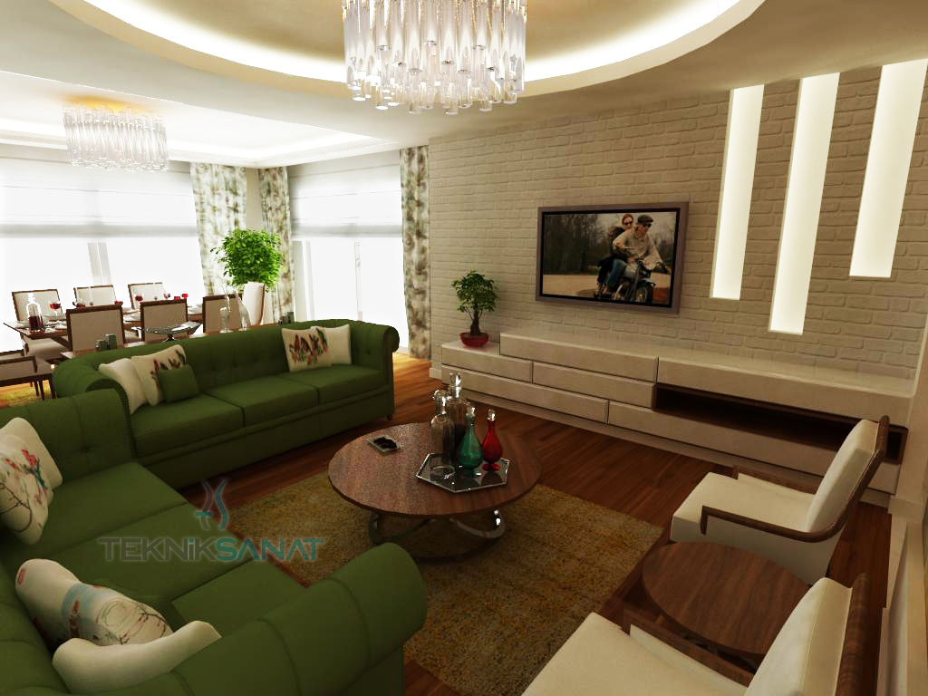 K. YILMAZ EVİ, Teknik Sanat İç Mimarlık Renovasyon Ltd. Şti. Teknik Sanat İç Mimarlık Renovasyon Ltd. Şti. Classic style living room