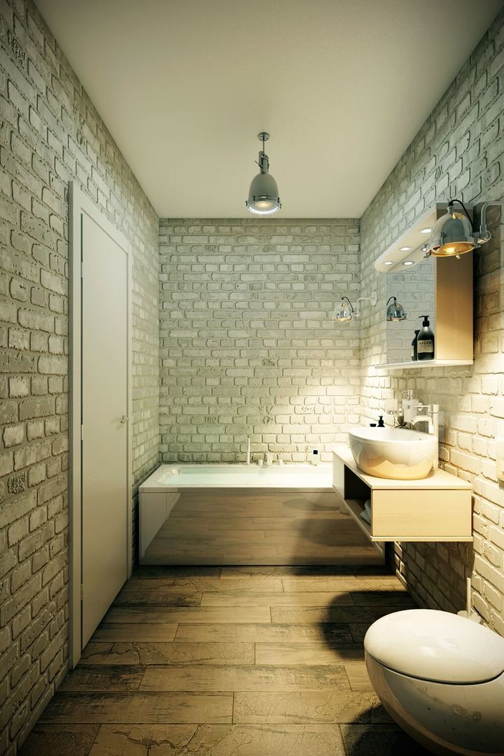 Каменный лофт, CO:interior CO:interior Industrial style bathroom