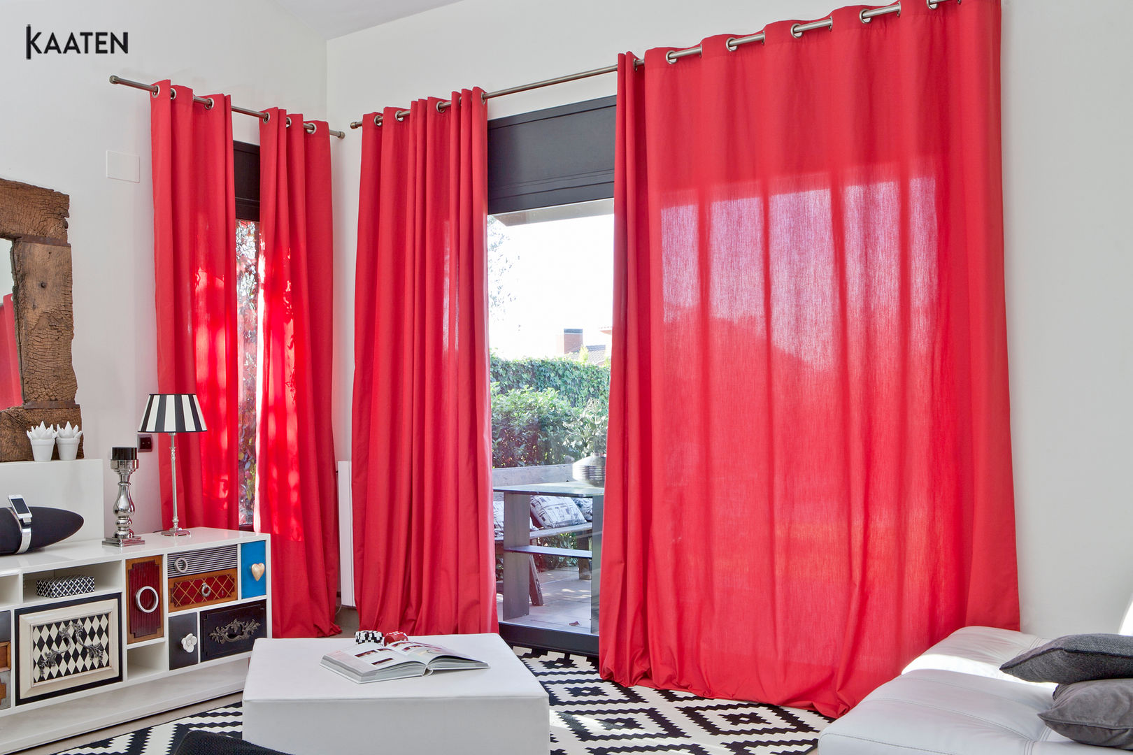 Cortinas largas de tulipán rojo, a la moda, insonorizantes, opacas,  lavables, adecuadas para sala de estar, dormitorio, decoración del hogar,  juego de