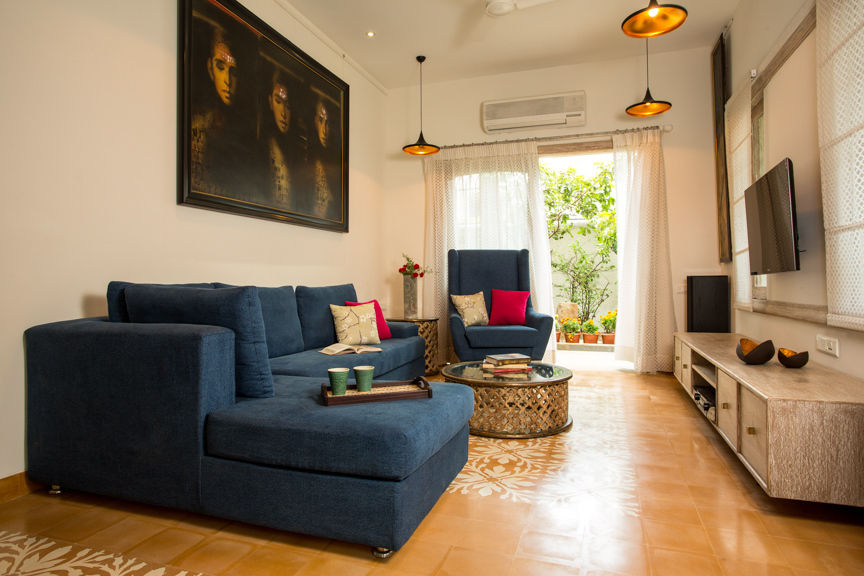 House in Pune, The Orange Lane The Orange Lane غرفة المعيشة Sofas & armchairs