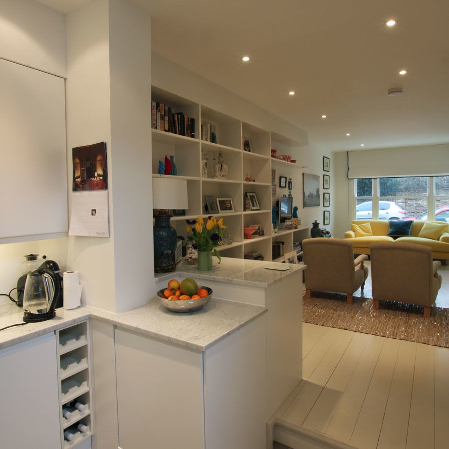 Kitchen and living room area Affleck Property Services Nowoczesny salon