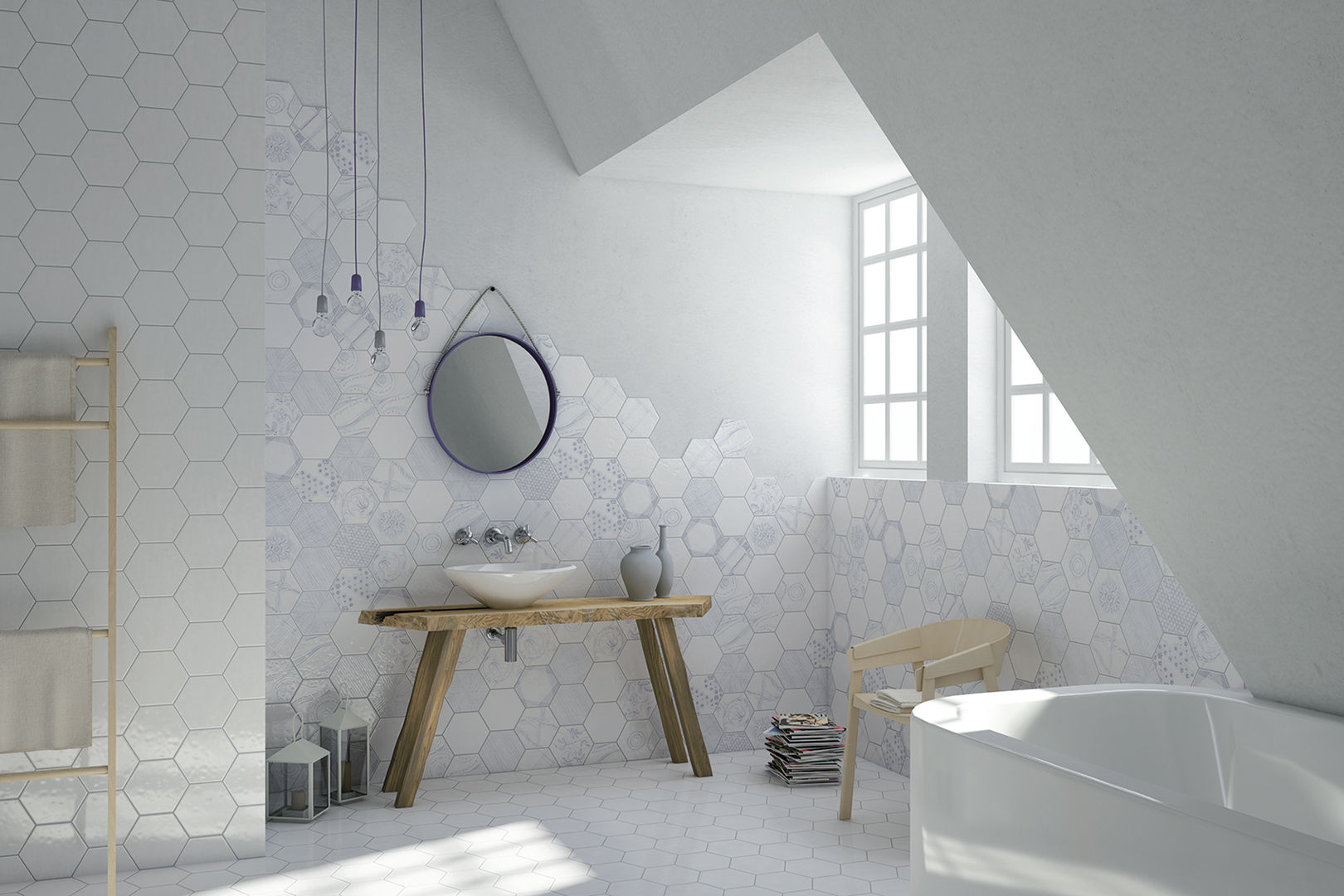 Le piastrelle sono multicolor e... patchwork!, ADDEØ DESIGN ADDEØ DESIGN 現代浴室設計點子、靈感&圖片