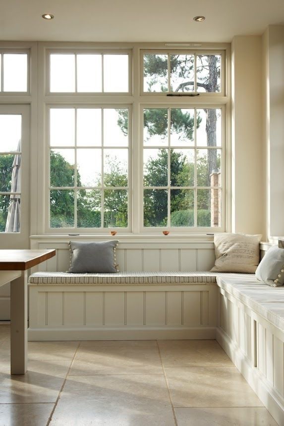 Dijon Tumbled Limestone - Window Seat Floors of Stone Ltd Kitchen