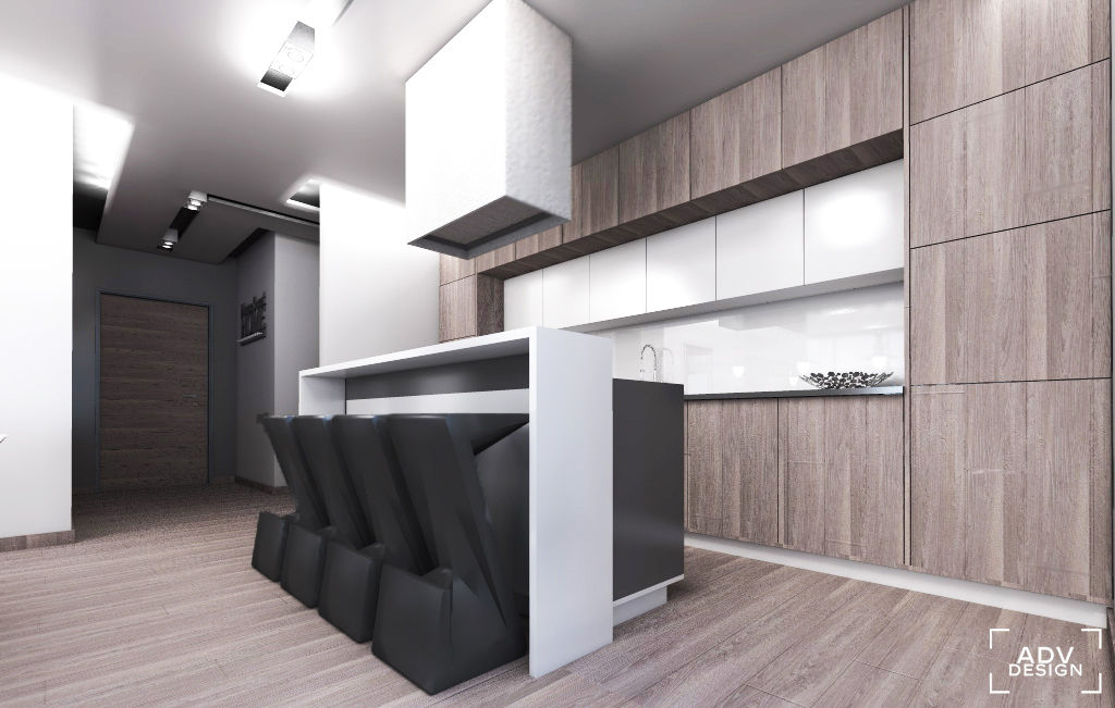 Mieszkanie 91m2, ADV Design ADV Design Cocinas minimalistas