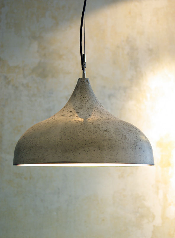 Pendant Light, concrete rohes wohnen Minimalist Oturma Odası Işıklandırma