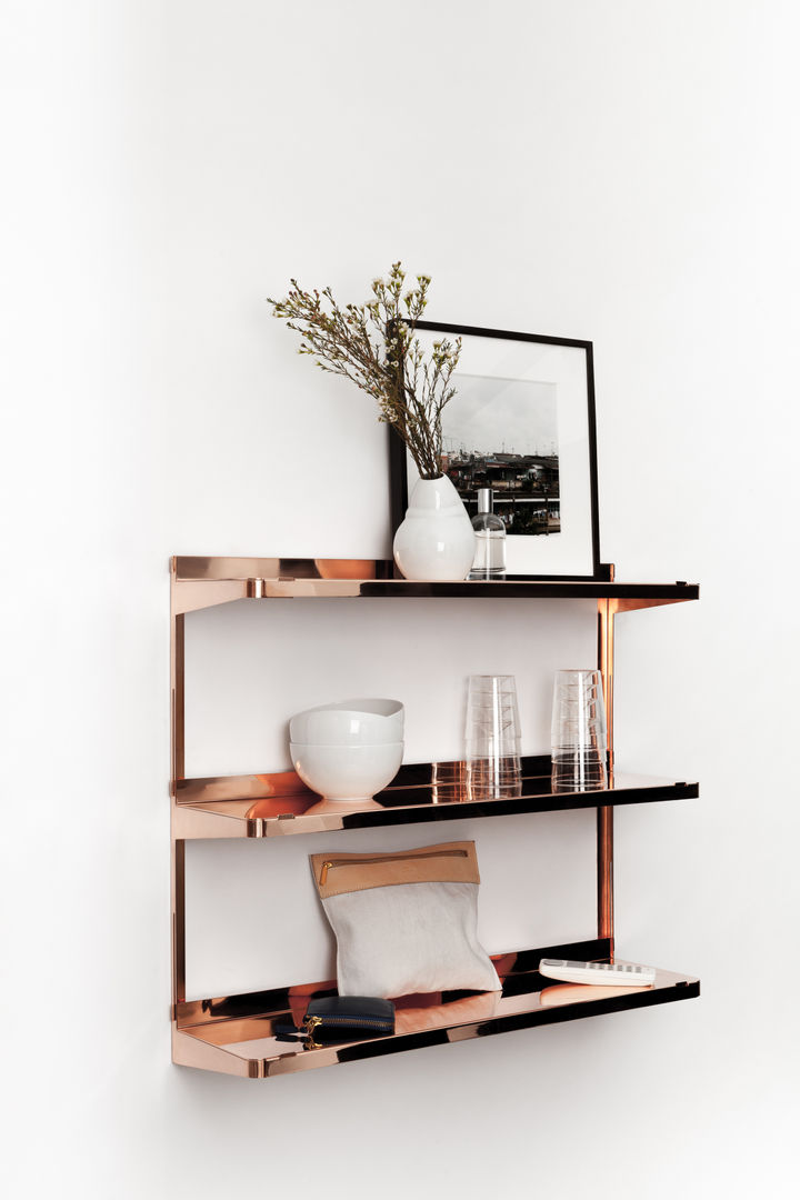 CLICK minimum einrichten GmbH Minimalist living room Shelves