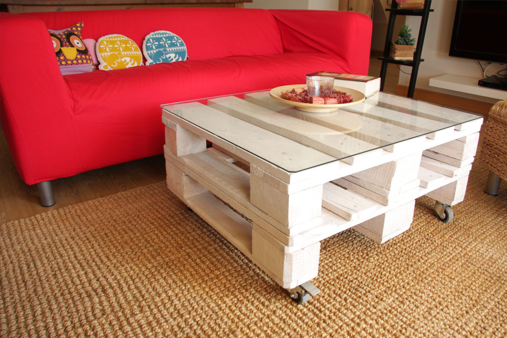 TEIDE mesa palets. 80×68 cm, 2 alturas, ECOdECO Mobiliario ECOdECO Mobiliario منازل Homewares