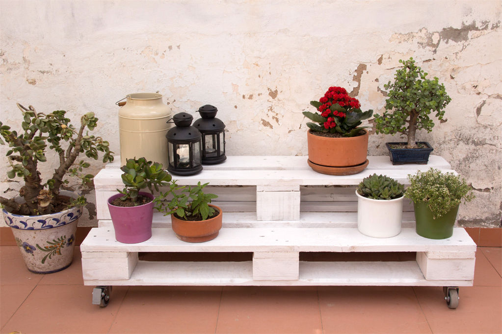 GABARRÓ jardinera palets. 120x47cm, 2 alturas, ECOdECO Mobiliario ECOdECO Mobiliario Vườn phong cách mộc mạc Furniture