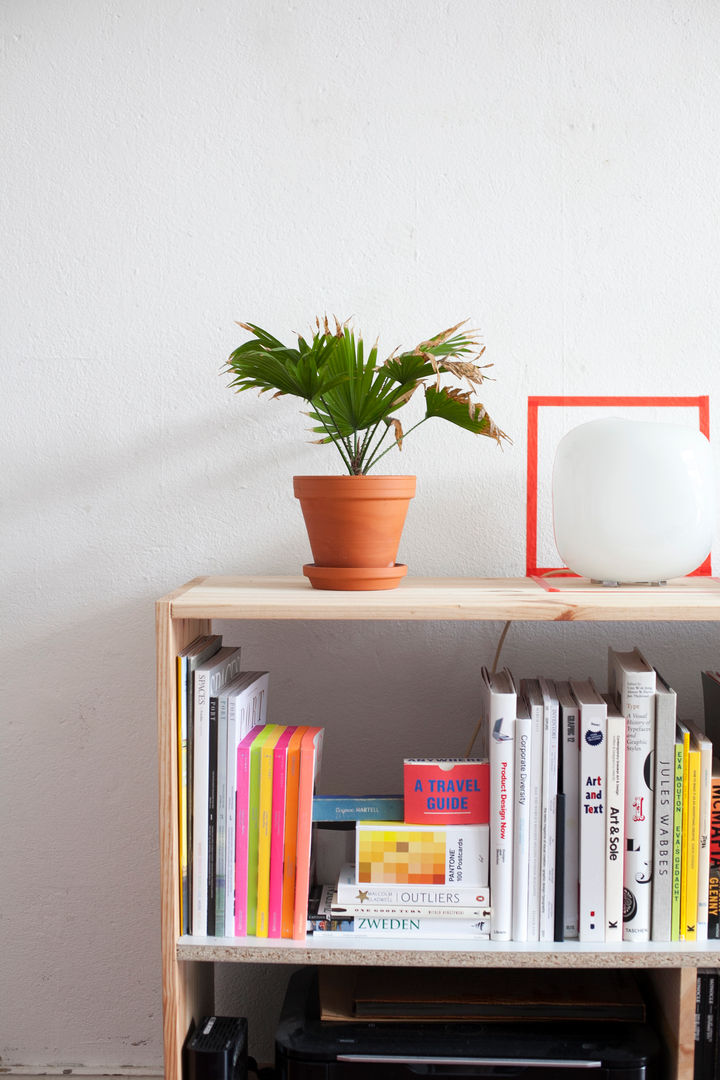 Books & Treasures Shelve Unit, Katleen Roggeman Katleen Roggeman غرفة المعيشة خزانات التلفزيون الجانبية