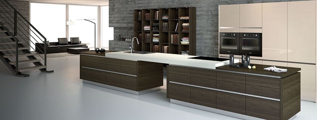 Handleless Finn Walnut Kitchen, Belvoir Interiors Ltd Belvoir Interiors Ltd Kitchen