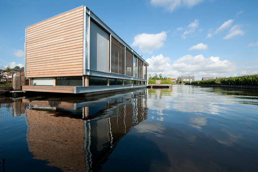 Woonboot in glas en staal, Kodde Architecten bna Kodde Architecten bna Casas de estilo moderno