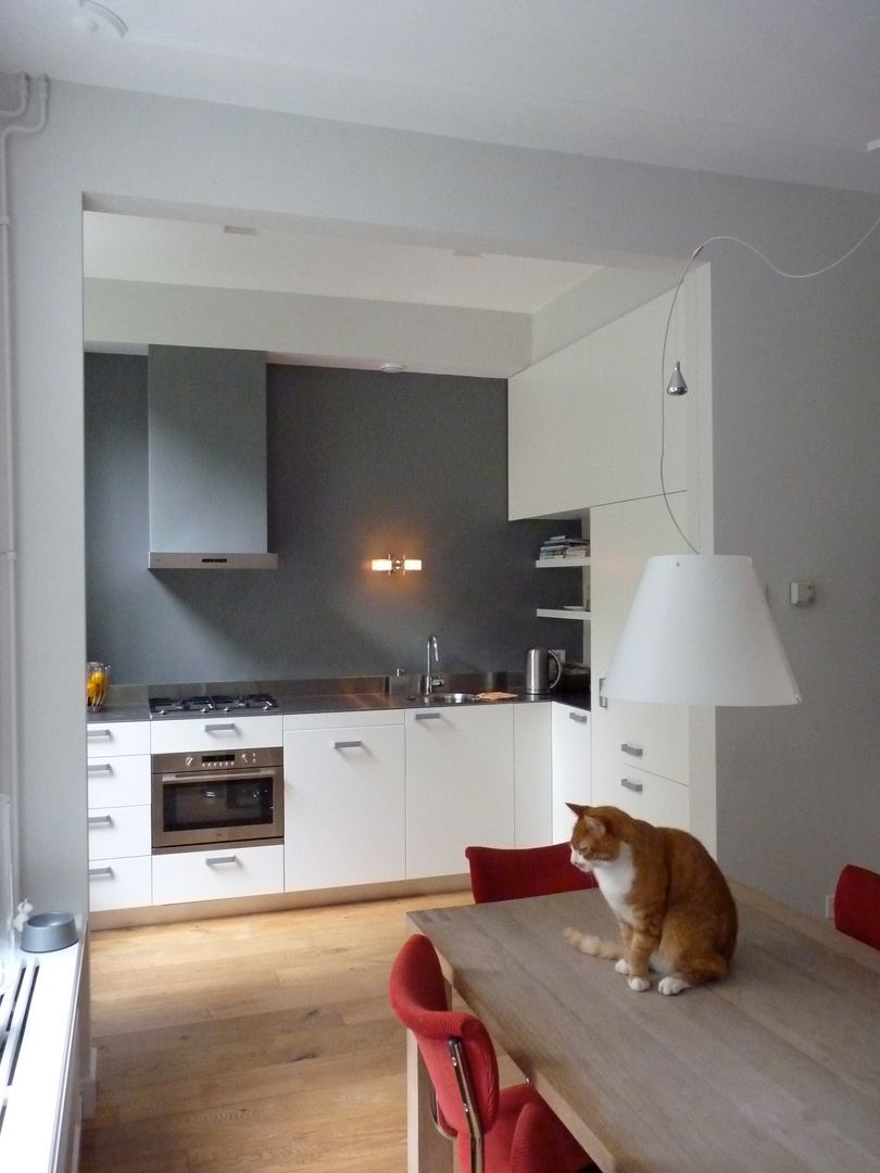 Verdiepingshoge kastenwand, Gosker Interieur Architectuur Gosker Interieur Architectuur Cucina moderna