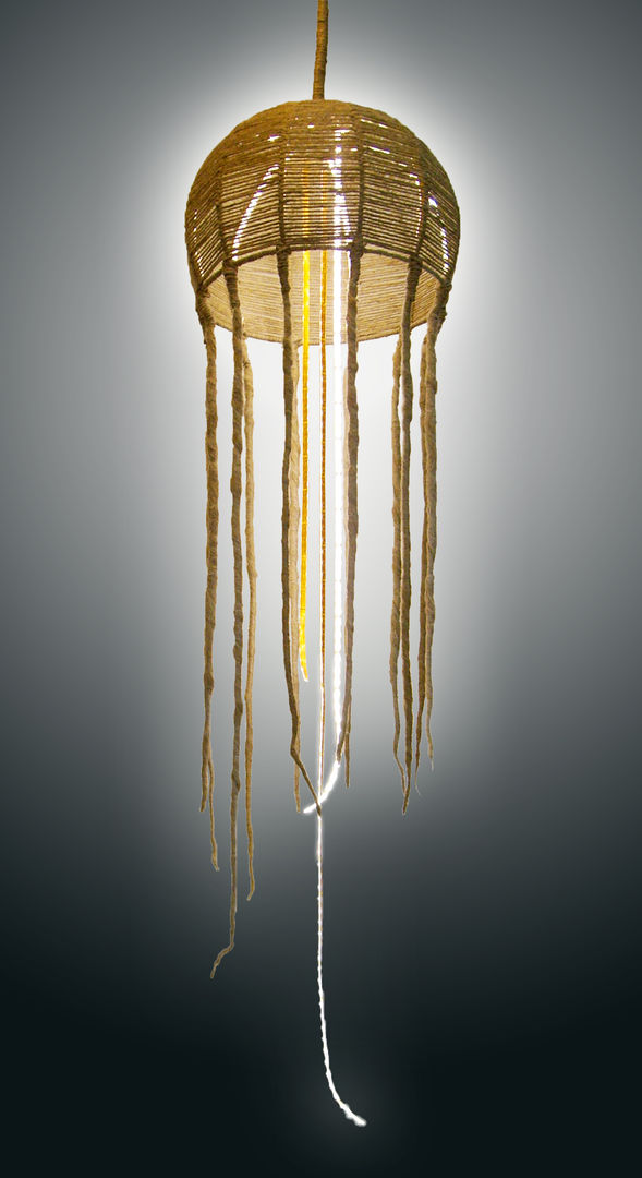 "jellyfish" lampada LED a sospensione: indoor/outdoor, Mighali_Faggiano studio Mighali_Faggiano studio Mediterranean style balcony, veranda & terrace Lighting