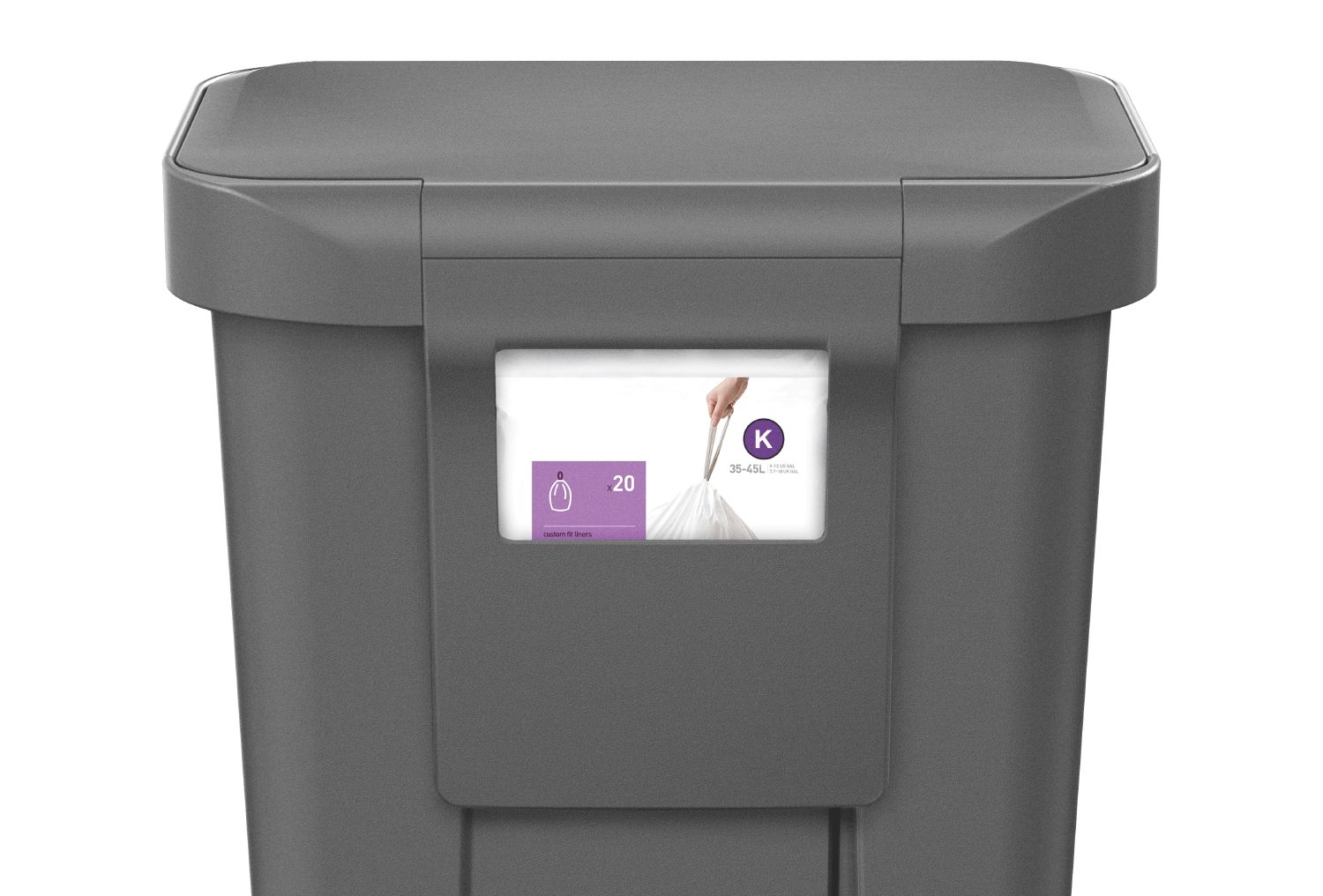 55 litre rectangular pedal bin with liner pocket, simplehuman simplehuman مطبخ مخزن