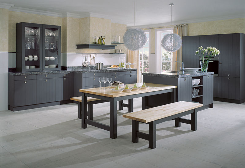 ​Mouse grey structured lacquer kitchen LWK London Kitchens مطبخ
