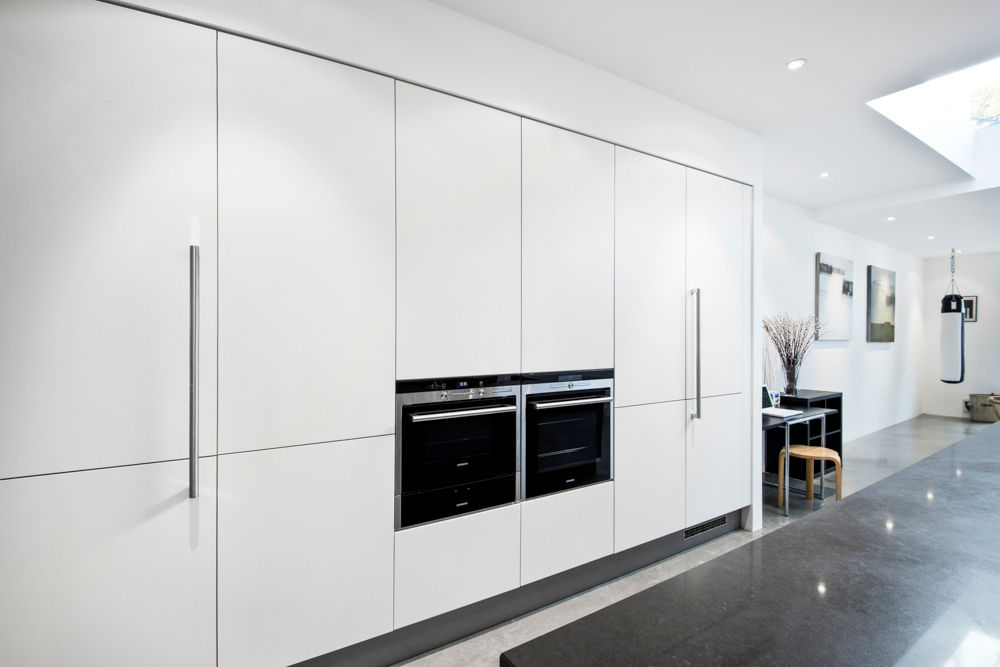 White matt laminate kitchen doors LWK London Kitchens Modern kitchen