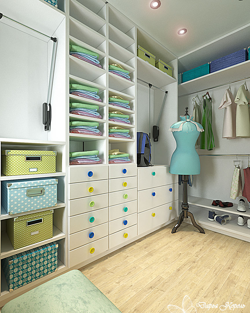 Children's room for a girl with dressing room, Your royal design Your royal design Гардеробная в классическом стиле