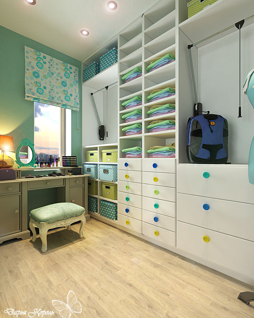 Children's room for a girl with dressing room, Your royal design Your royal design Ruang Ganti Klasik