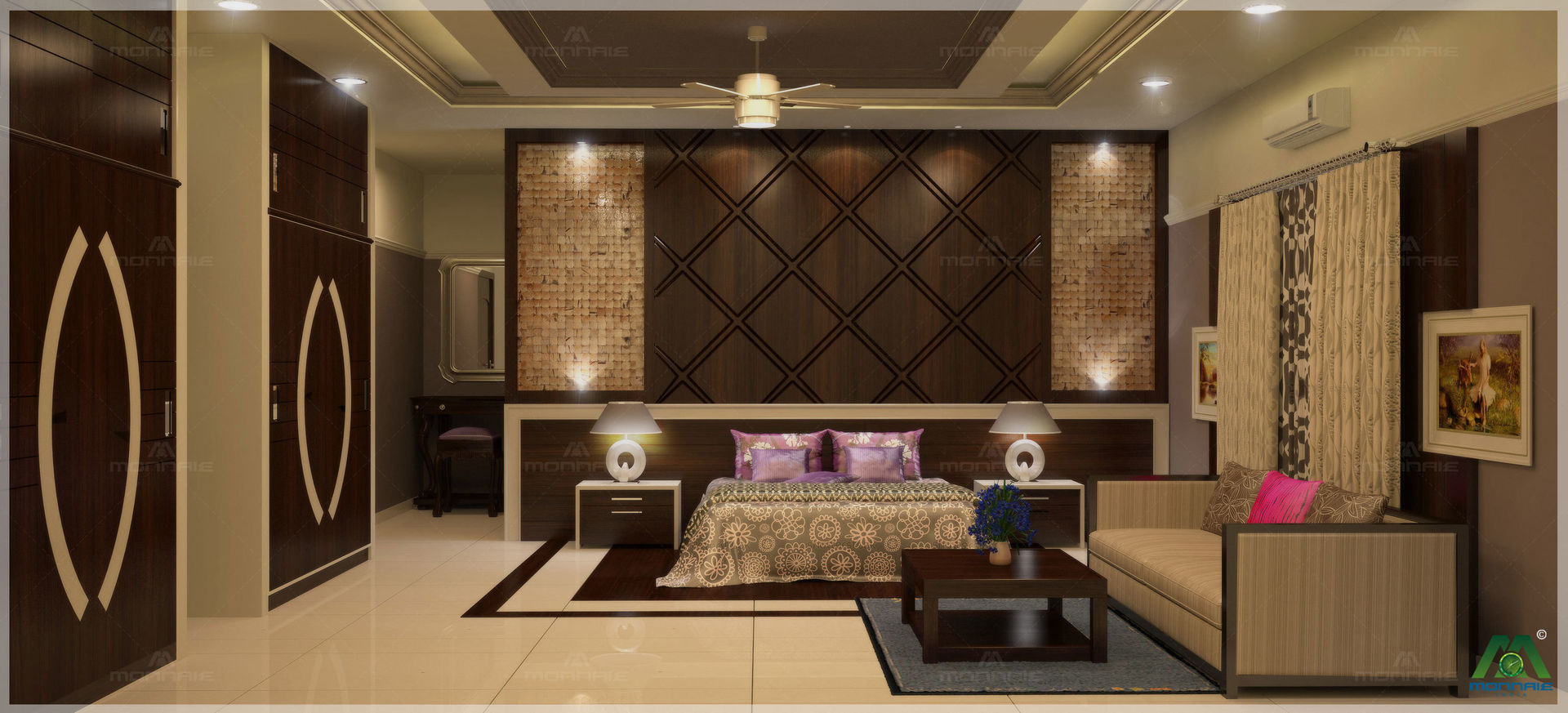 Nalukettu | Bedroom Interior Design Monnaie Interiors Pvt Ltd Classic style bedroom