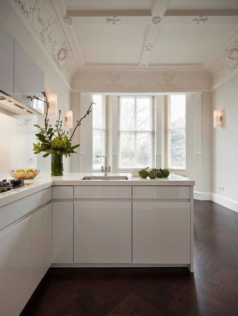 A Modern and Gorgeous White Kitchen Located in Knightsbridge, Elan Kitchens Elan Kitchens 現代廚房設計點子、靈感&圖片