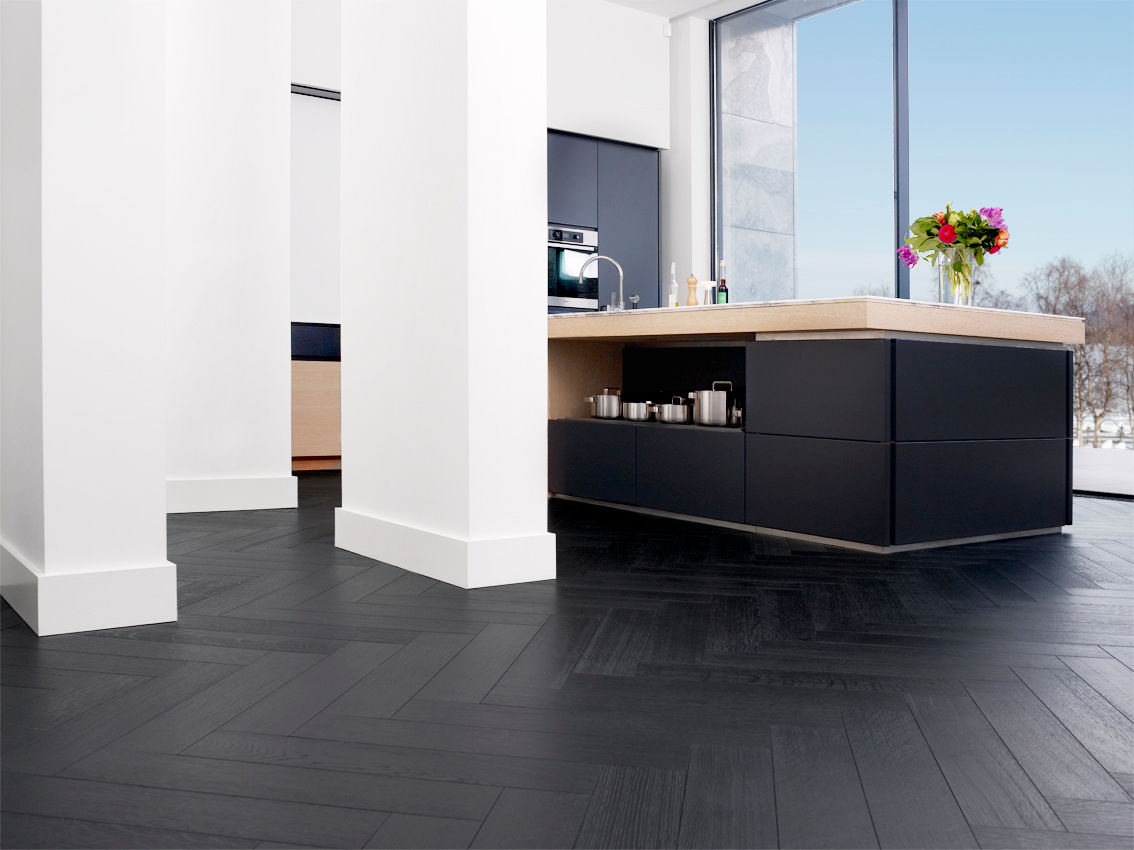 Leefruimte in parket, Nobel flooring Nobel flooring Pareti & Pavimenti in stile moderno