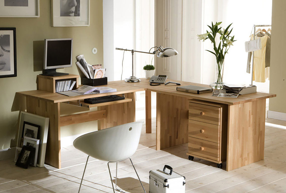 Büromöbel für das Arbeiten in gesundem Umfeld, allnatura allnatura Ruang Studi/Kantor Klasik Desks