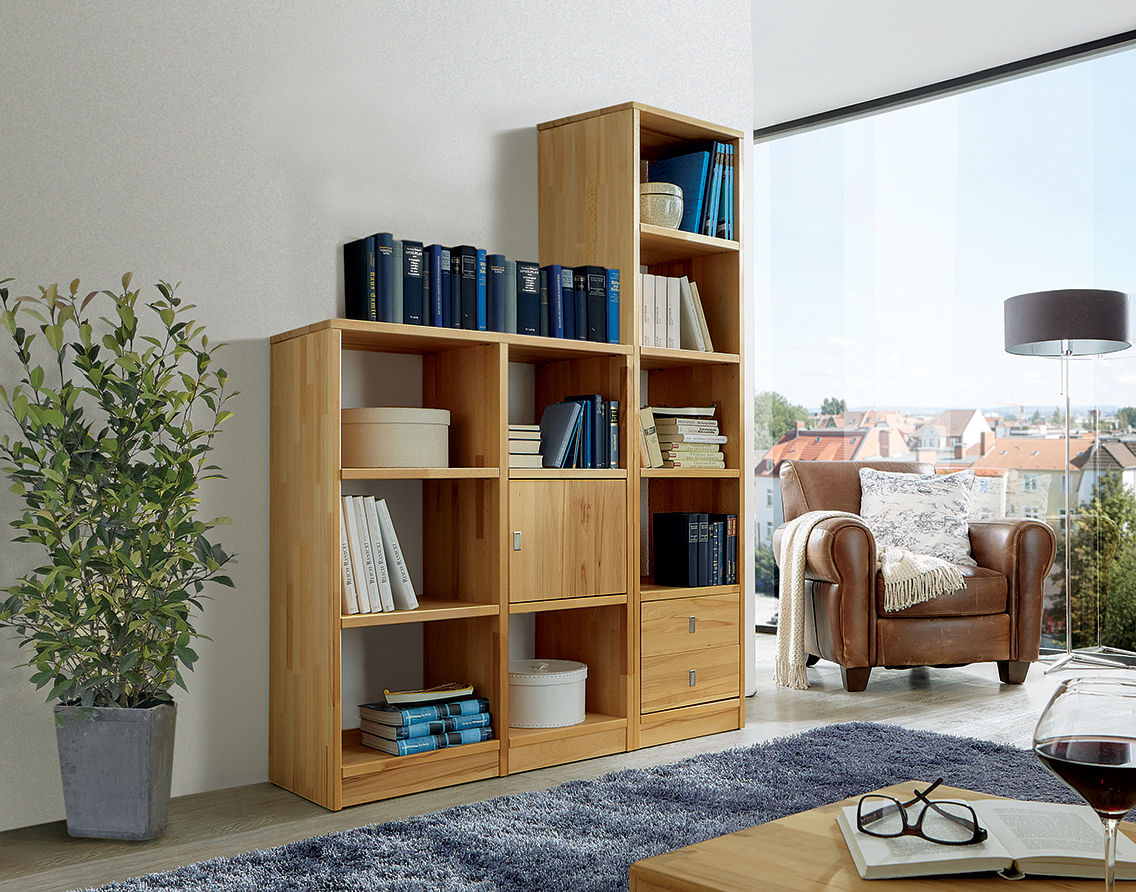 homify Modern study/office Cupboards & shelving