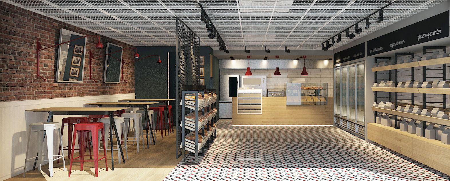 Bakery Consept Project, monoblok tasarım & içmimarlık monoblok tasarım & içmimarlık Gewerbeflächen Ladenflächen