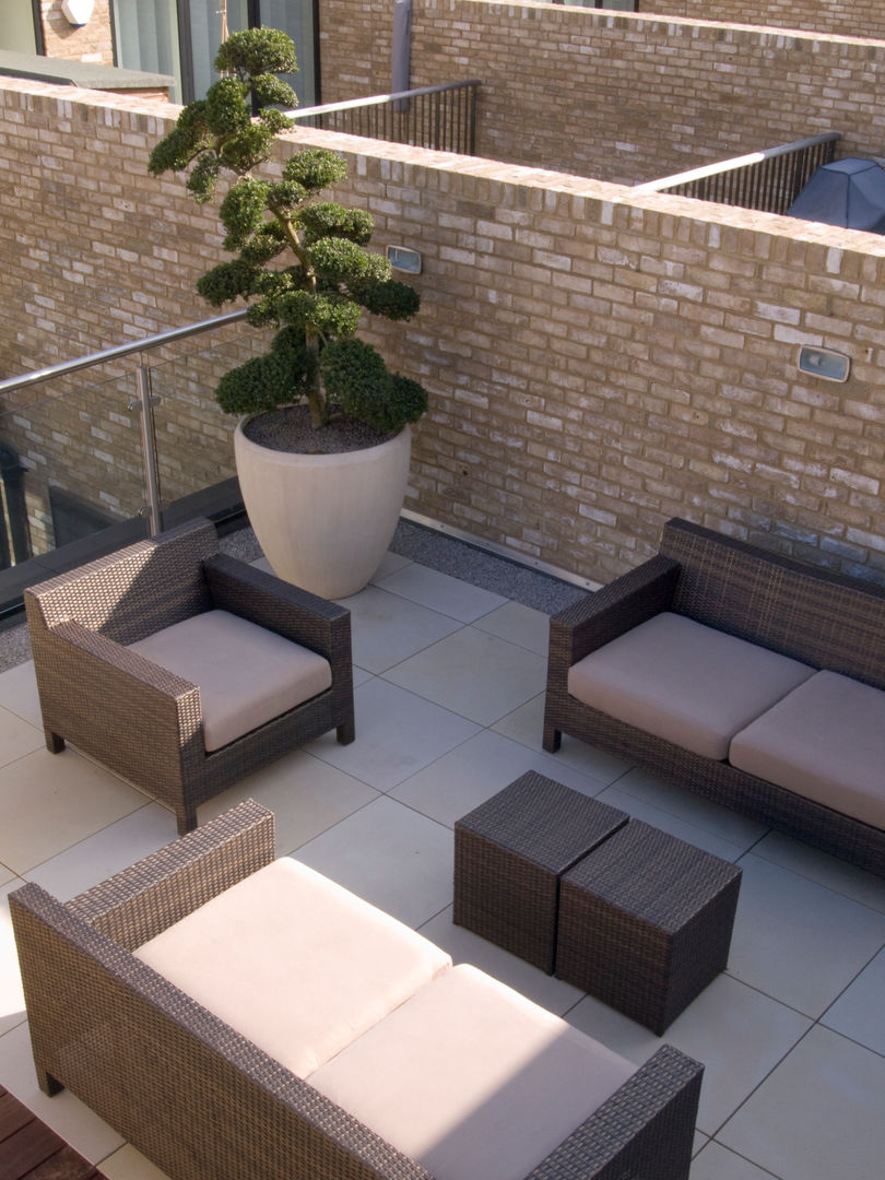 Sandstone Paving Paul Dracott Garden Design Minimalist balcony, veranda & terrace