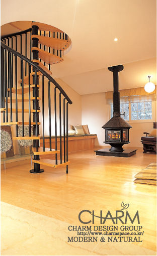 모던 내추럴 하우스, 참공간 디자인 연구소 참공간 디자인 연구소 Classic style corridor, hallway and stairs