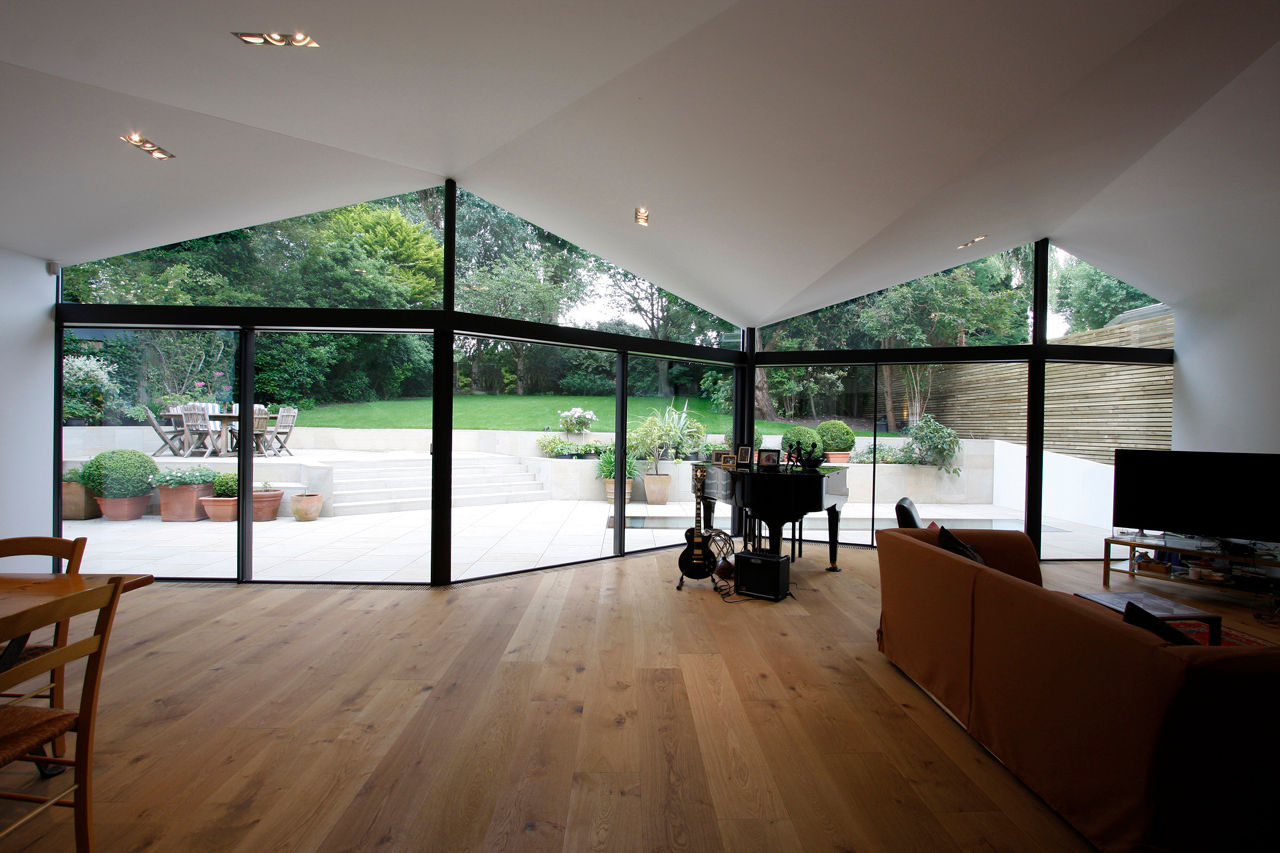 North London House Extension, Caseyfierro Architects Caseyfierro Architects Moderne woonkamers