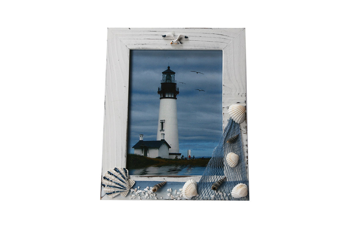 Uberlyfe Beach Theme Table Mounted Photo Frame 6 by 8 - Shells Uberlyfe Nursery/kid’s room Accessories & decoration