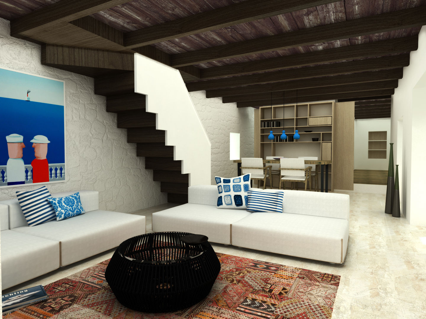 Restorated House 2 Living Room Atelye 70 Planners & Architects Akdeniz Oturma Odası