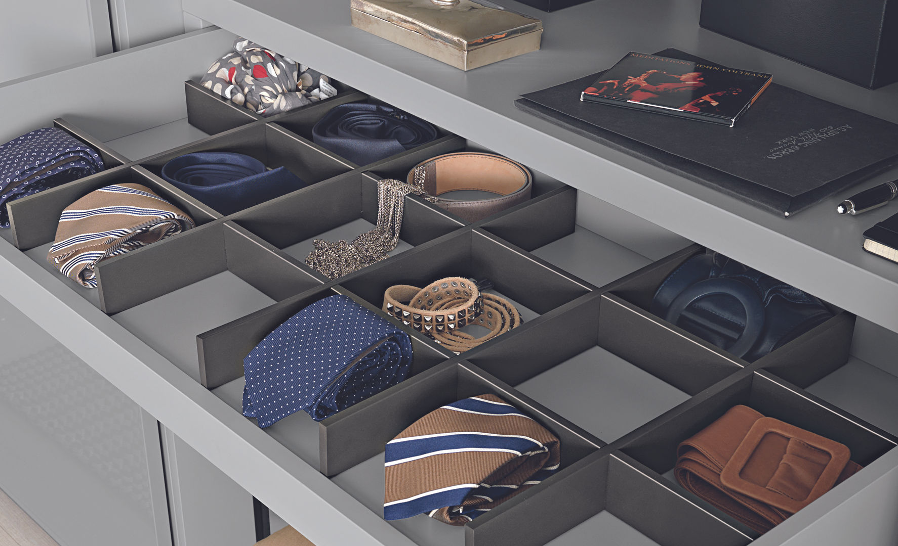 Bespoke tie drawer Lamco Design LTD Minimalist bedroom Wardrobes & closets