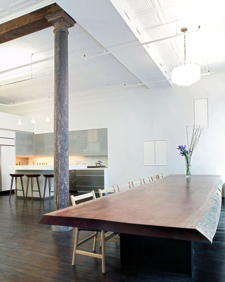 Greene Street Loft, Slade Architecture Slade Architecture ラスティックデザインの ダイニング テーブル