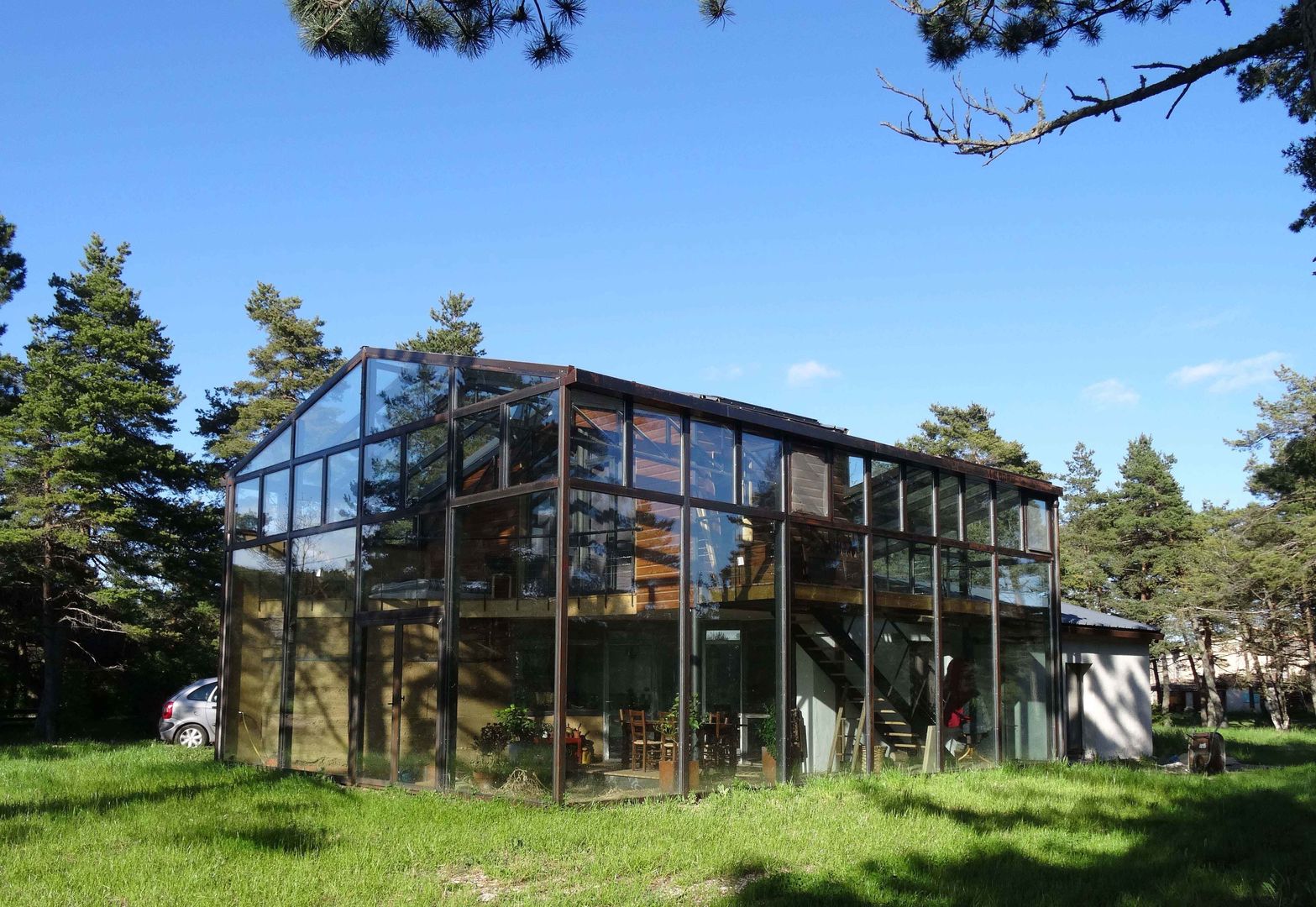 Maison bois sous verre..., eco-designer eco-designer Casas modernas