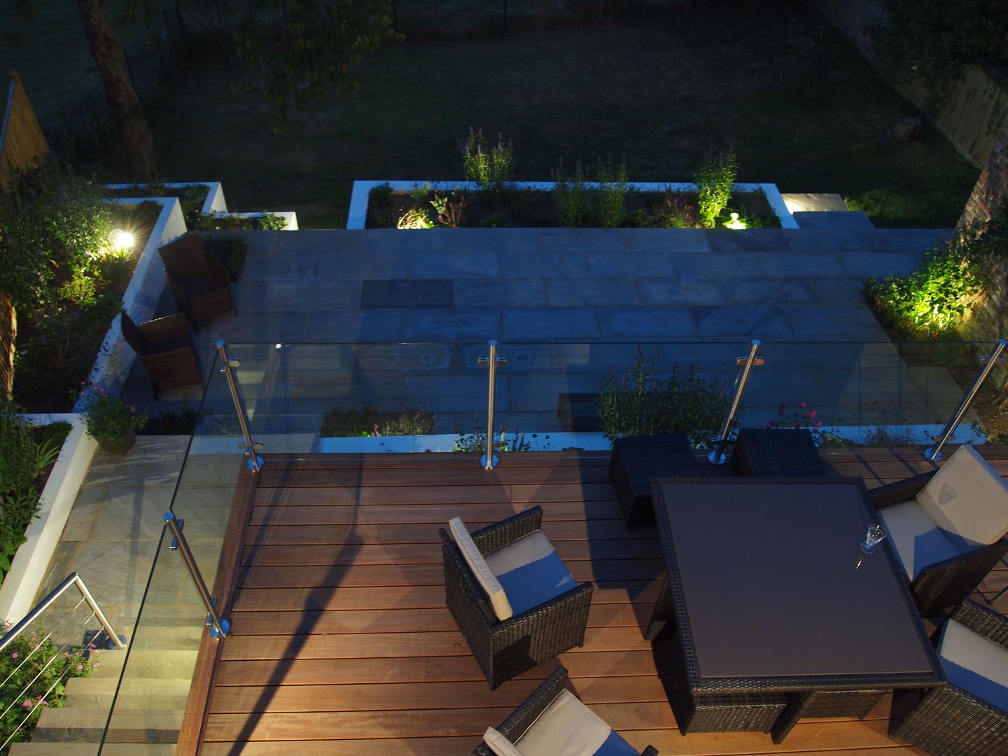 Hardwood Deck Borrowed Space Modern balcony, veranda & terrace