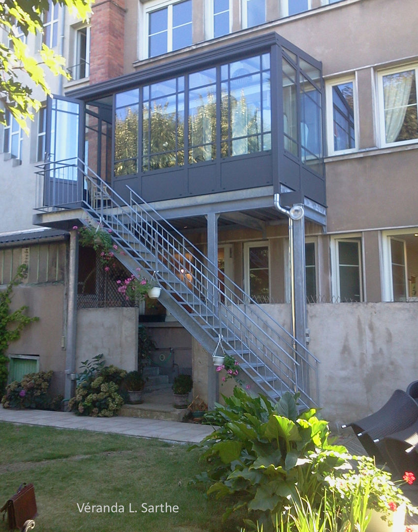 Extension L, Tréma Tréma Eclectic style balcony, veranda & terrace