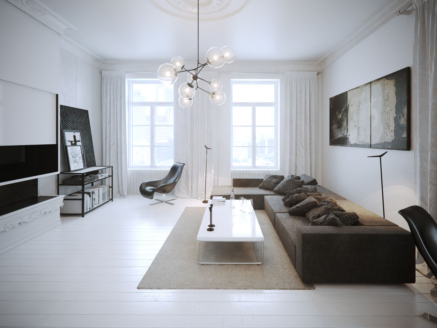 Mono Apartment, OFD architects OFD architects Salon minimaliste