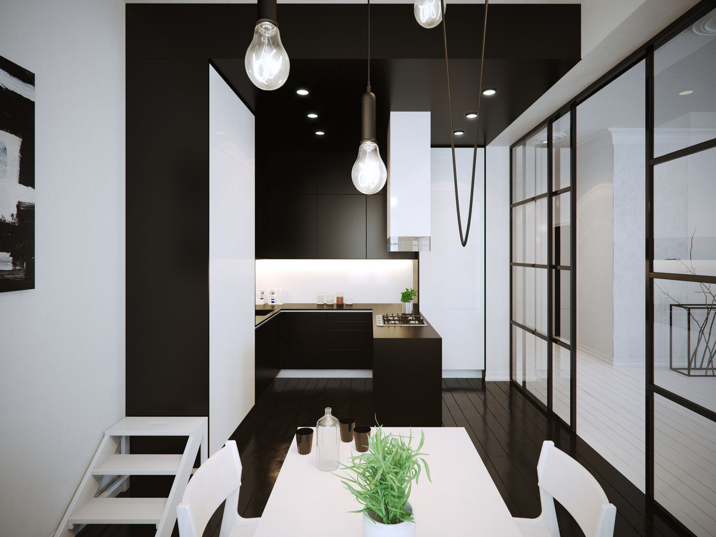 Mono Apartment, OFD architects OFD architects ミニマルデザインの キッチン