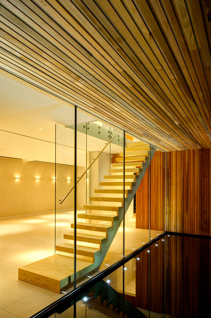 Water MZO TARR Architects Modern Koridor, Hol & Merdivenler