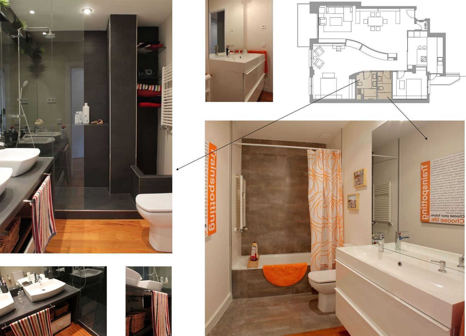baños elementos interiorismo y diseño Baños de estilo moderno Mueble,Propiedad,Edificio,Arreglo de tubería,Hundir,Grifo,naranja,Baño,Madera,Diseño de interiores
