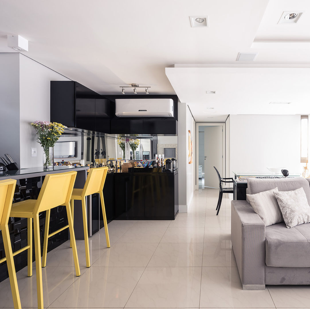 Apartamento DC, Blacher Arquitetura Blacher Arquitetura Moderne woonkamers