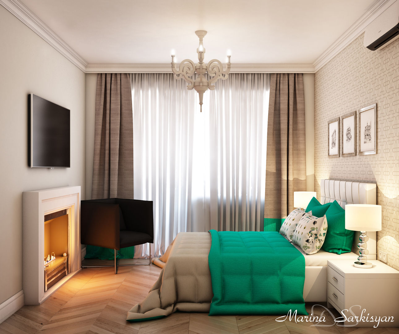 "Owl in the city", Marina Sarkisyan Marina Sarkisyan Eclectic style bedroom