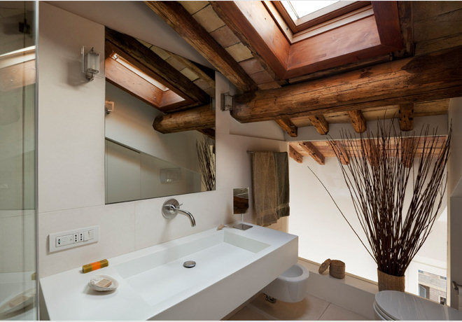 Roma Attico con terrazza Via Principe Umberto, Studio Fori Studio Fori Modern Bathroom