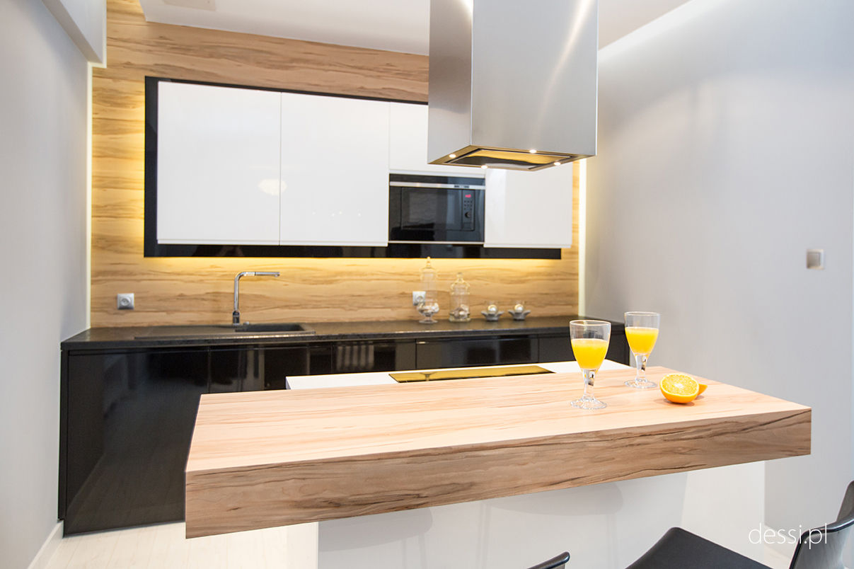 Mieszkanie zaprojektowane pod wynajem, Dessi Dessi Minimalistyczna kuchnia