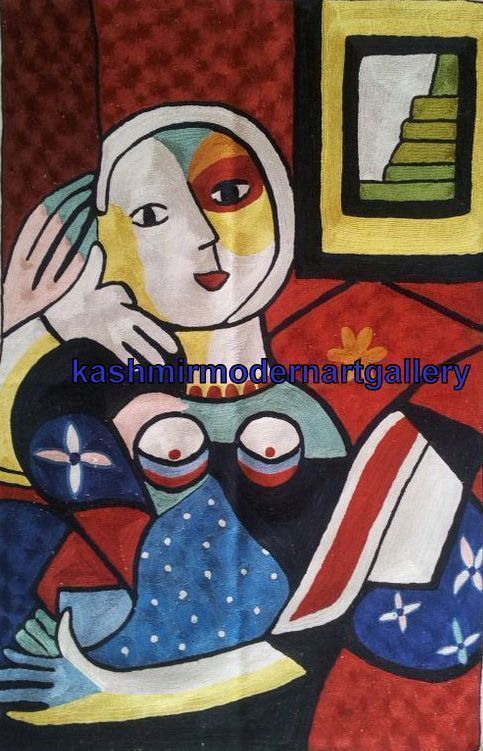 picasoo silk Wall art rug kashmir modernart gallery Living room Accessories & decoration