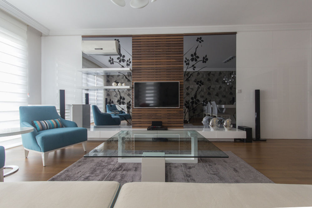 PROJE MİMARİ DESTEK, Trabcelona Design Trabcelona Design Modern living room TV stands & cabinets