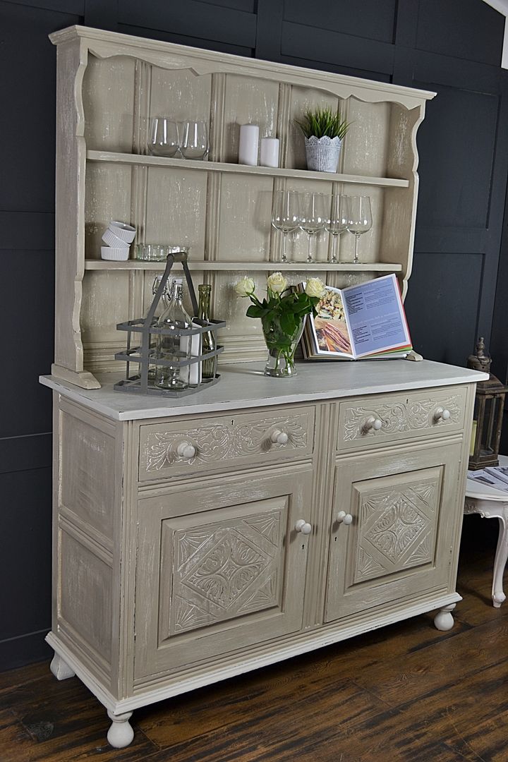 Shabby Chic Antique Oak Kitchen Dresser The Treasure Trove Shabby Chic & Vintage Furniture Country style kitchen Storage