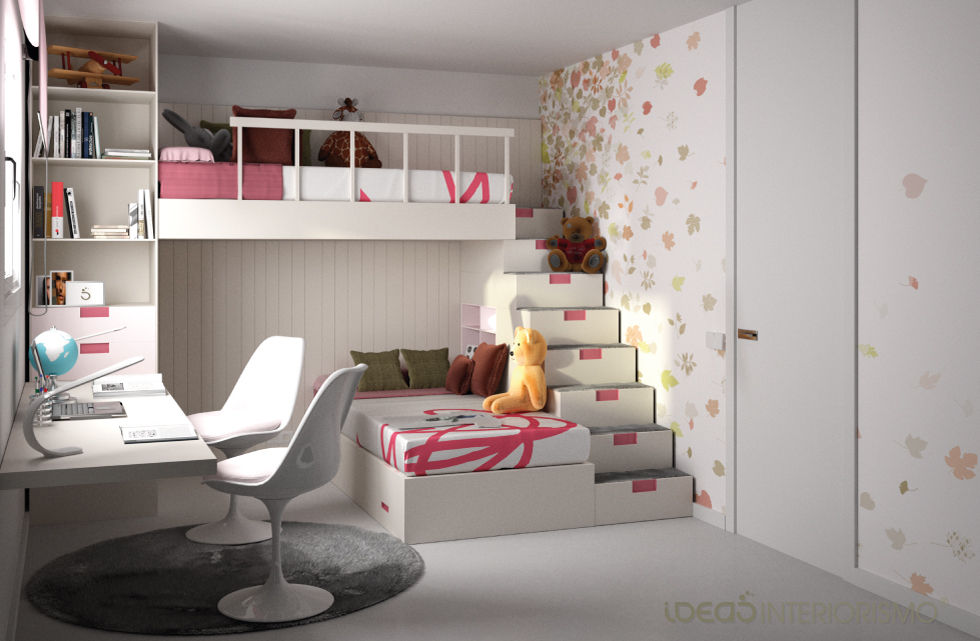 Dormitorio juvenil Irene y Natalia. Ideas Interiorismo Exclusivo, SLU Dormitorios mediterráneos